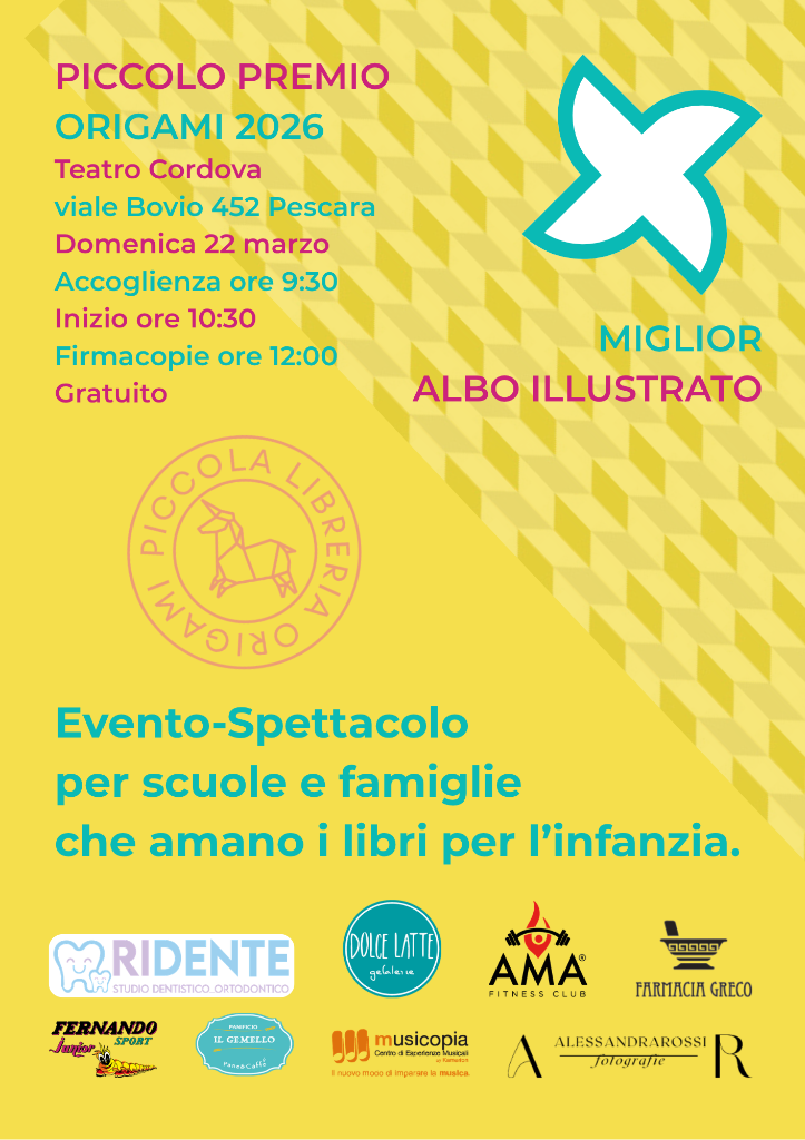 Locandina Ufficiale Piccolo Premio Origami 2026 al Teatro Cordova